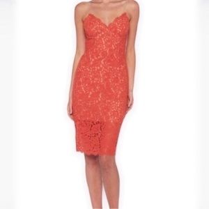Bardot Sienna Lace Dress In Paprika Size 10